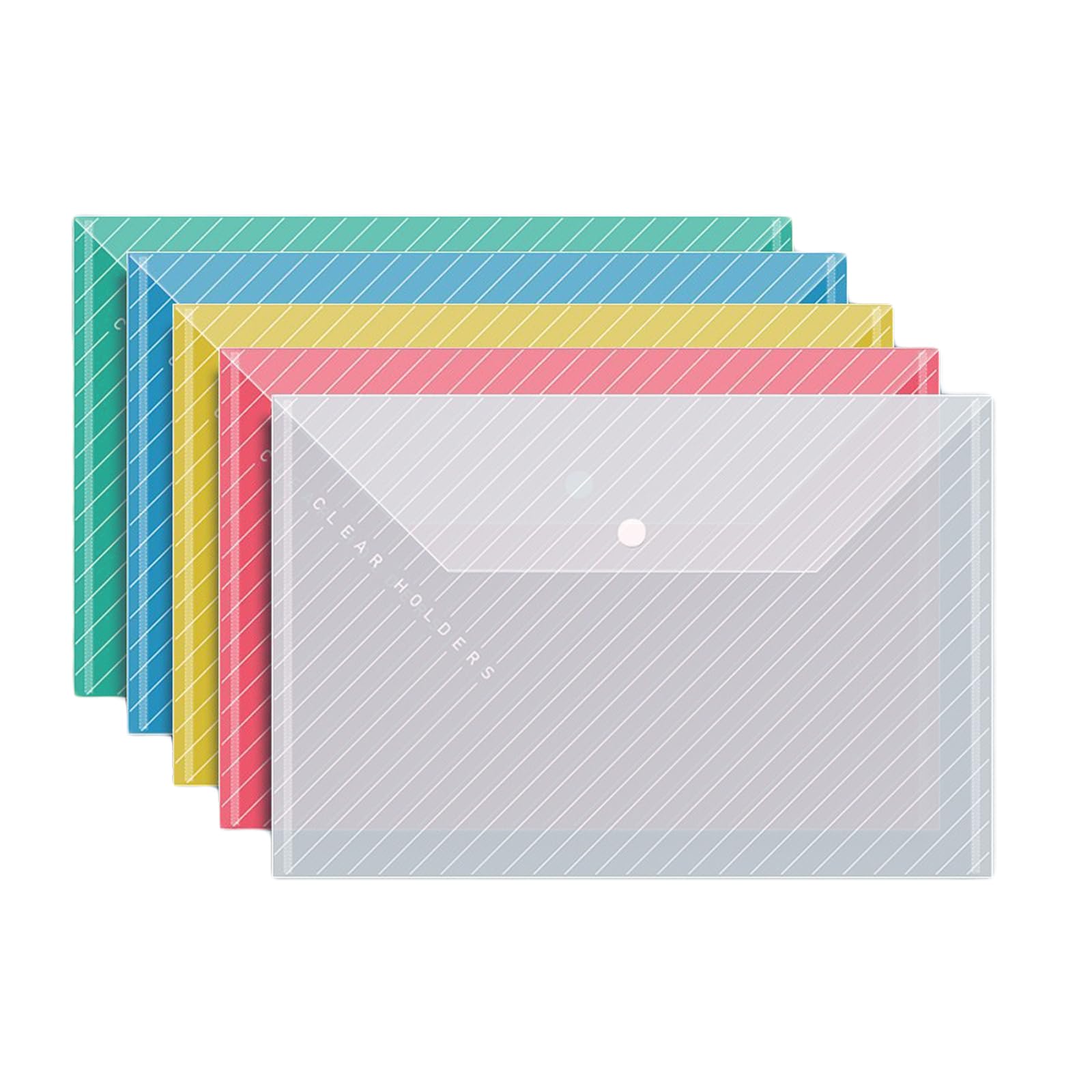 5 Assorted Color A4 Popper Wallets