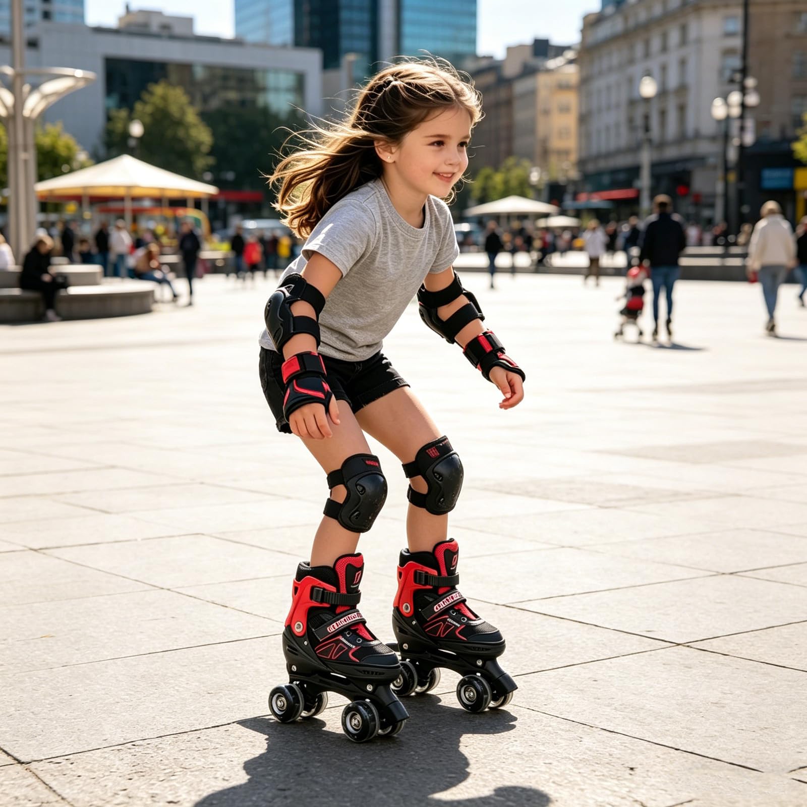 Patines de ruedas ajustables para niños y niñas, con 4 ruedas luminosas, para principiantes, regalo de Navidad de cumpleaños