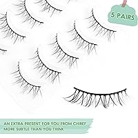Vista 4 de Pestañas postizas naturales – Pestañas postizas suaves y onduladas de visón sintético de 0.394 pulgadas (0.433 in), pestañas rizadas 3D – aspecto