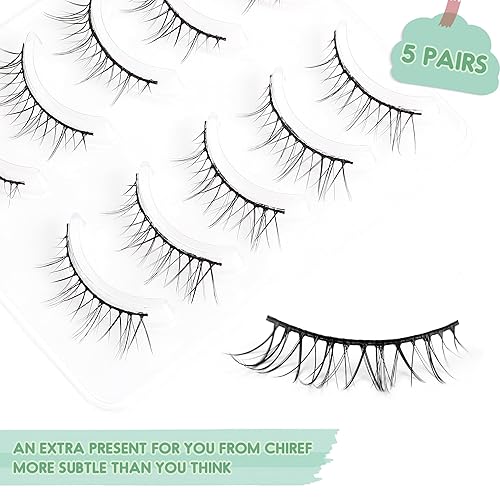 Miniatura 4 de Pestañas postizas naturales  Pestañas postizas suaves y onduladas de visón sintético de 0.394 pulgadas (0.433 in), pestañas rizadas 3D  aspecto