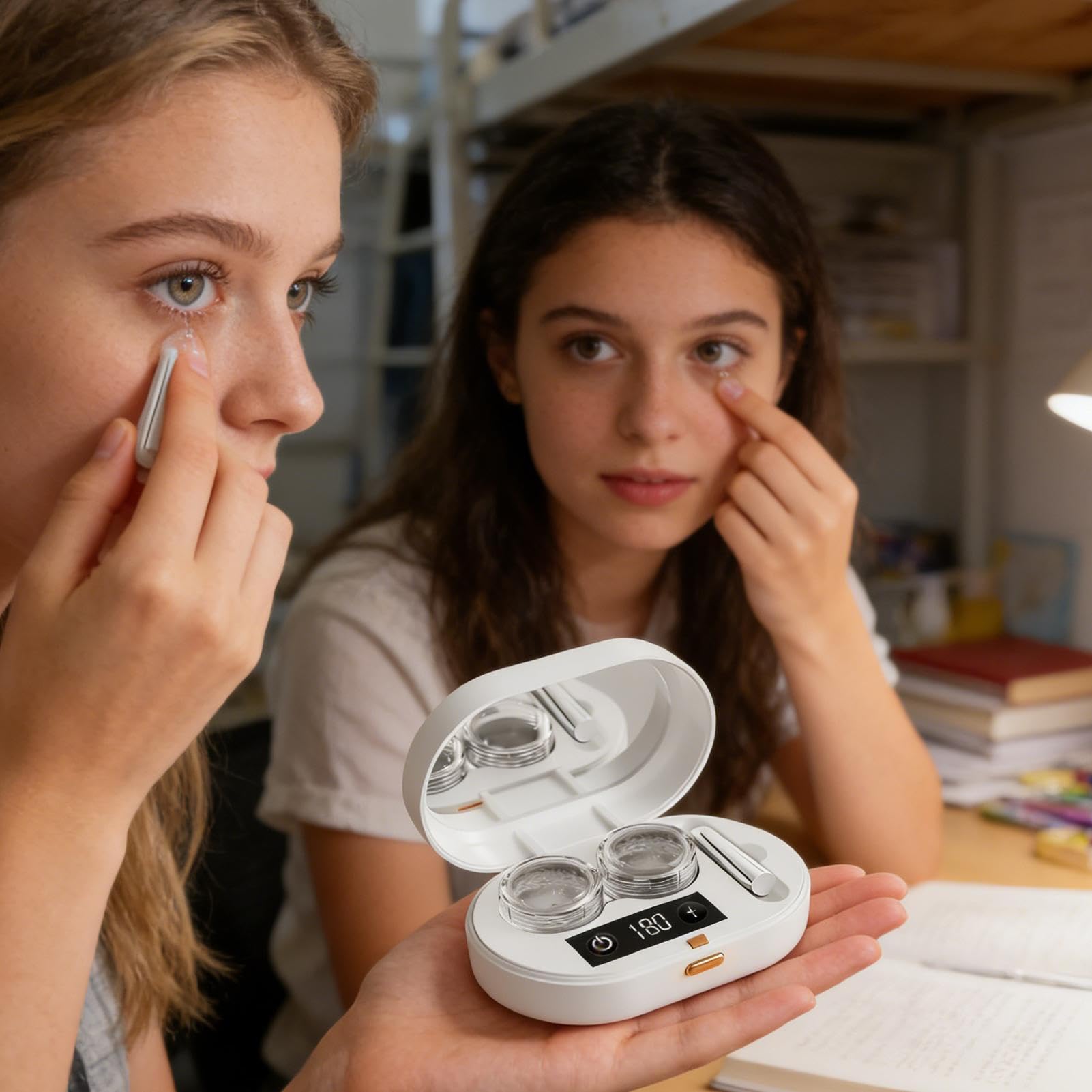 Macchina A Ultrasuoni Per Lenti A Contatto | Pulitore Ultrasonico Ricaricabile - Pulitore per Lenti Morbide,Per Donne E Adulti Uso Domestico E In Viaggio Cura Notturna