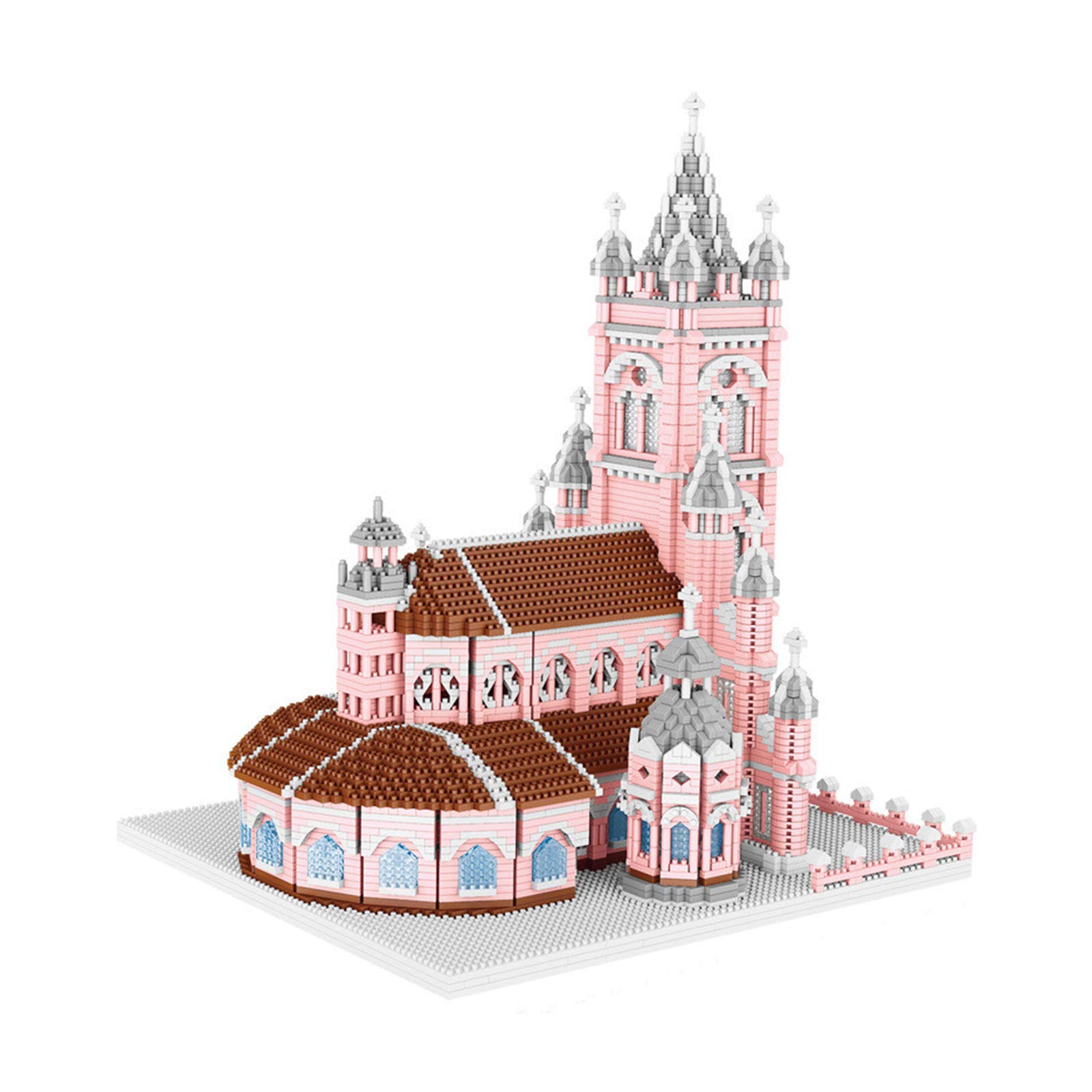 SXPC World Famous Architecture Church DIY Diamond Building Cartoon Blocks Pink Brick Kids Toy Gift 6410pcs