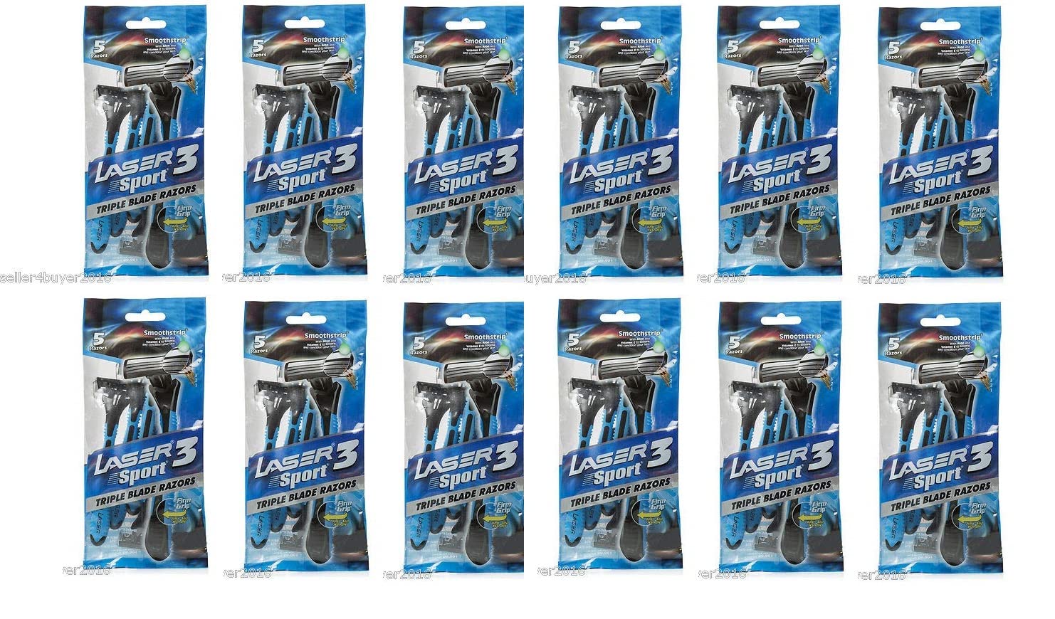 12 Pack of Laser Sport 3 Triple Blade Razor | Pack of 12