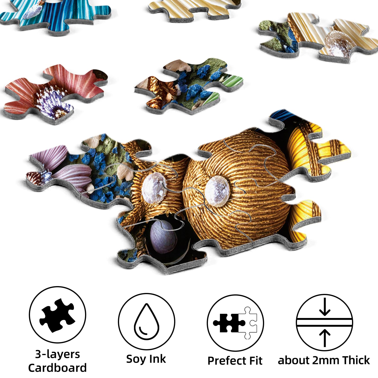 Floral Bee Jigsaw Puzzles 1000 Pieces, Ultra-Difficult Animal Plant Jigsaw Puzzles for Adults 1000 Pieces, Impossible Flower Bee Art Puzzle for Expert Puzzle Lovers, Unique Gift Wall Decor