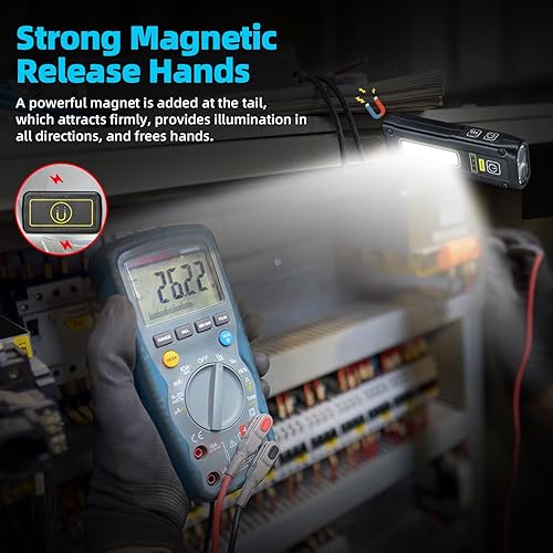 Miniatura 6 de DARKBEAM Linterna UV 365+395 luz negra, linternas LED EDC de alto lumen USB C lámpara de madera recargable, mini luz roja COB magnética - energía de