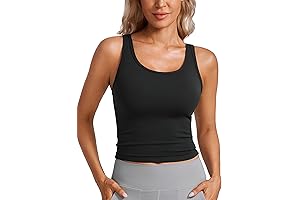 CRZ YOGA Women's Black Butterluxe Cropped Tank Top