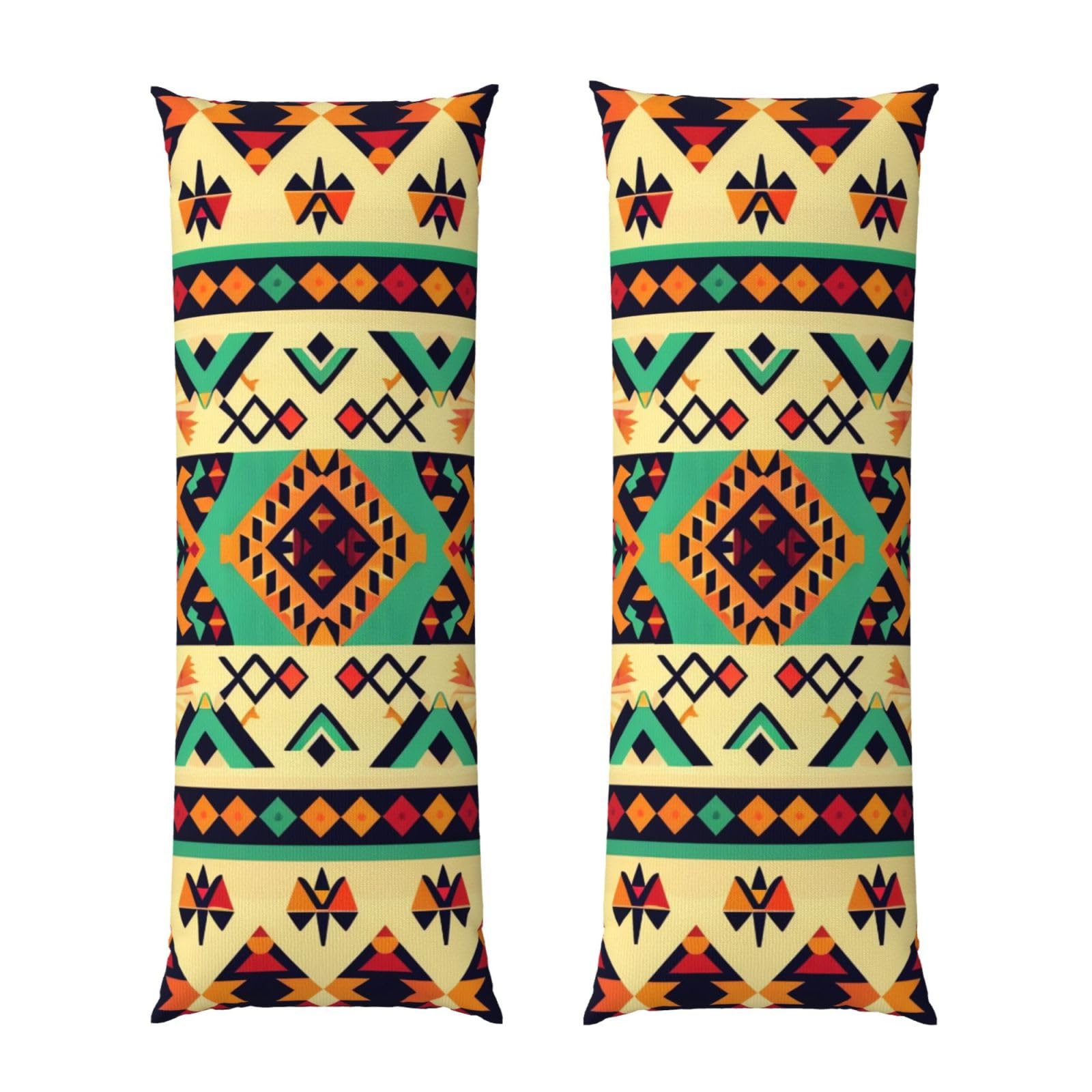 Body Pillow Cover 20x54 Inch, Ethnic Geometric Pattern Print Long Lumbar Pillow Case with Zipper Long Body Pillowcase Decorative for Bed Sofa Bedroom