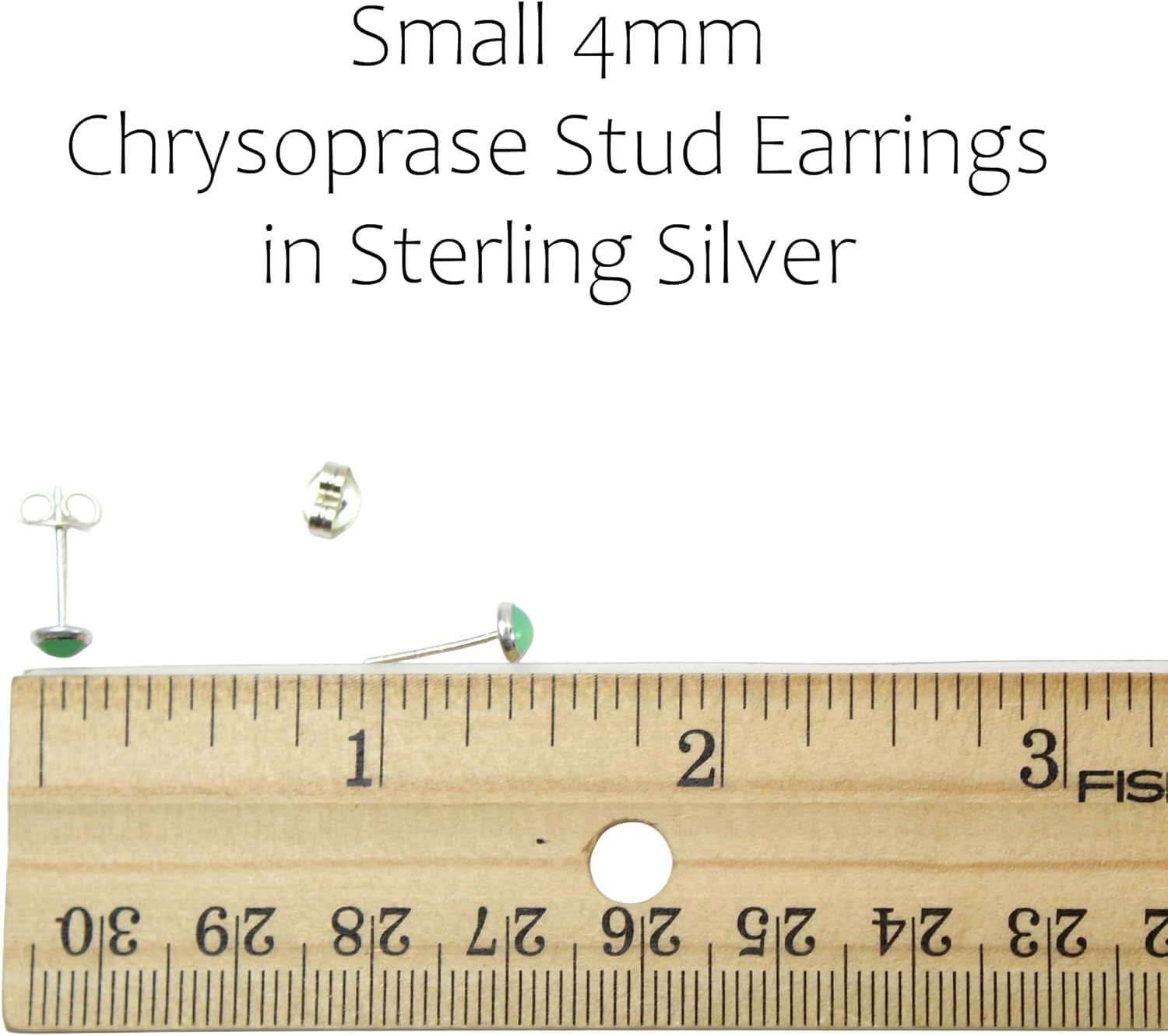 Gemstone Stud Earrings for Women and Girls, 4mm Round Bezel 925 Sterling Silver
