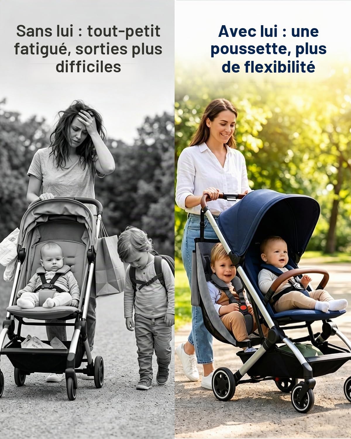 Sangle de siège amovible pour poussettes pliées compatibles, en maille pliable avec sangles réglables, installation sans outil, accessoire uniquement