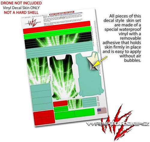 Miniatura 4 de Skin Decal Wrap 2 Pack para DJI Ryze Tello Drone Rayo Verde Drone No Incluido