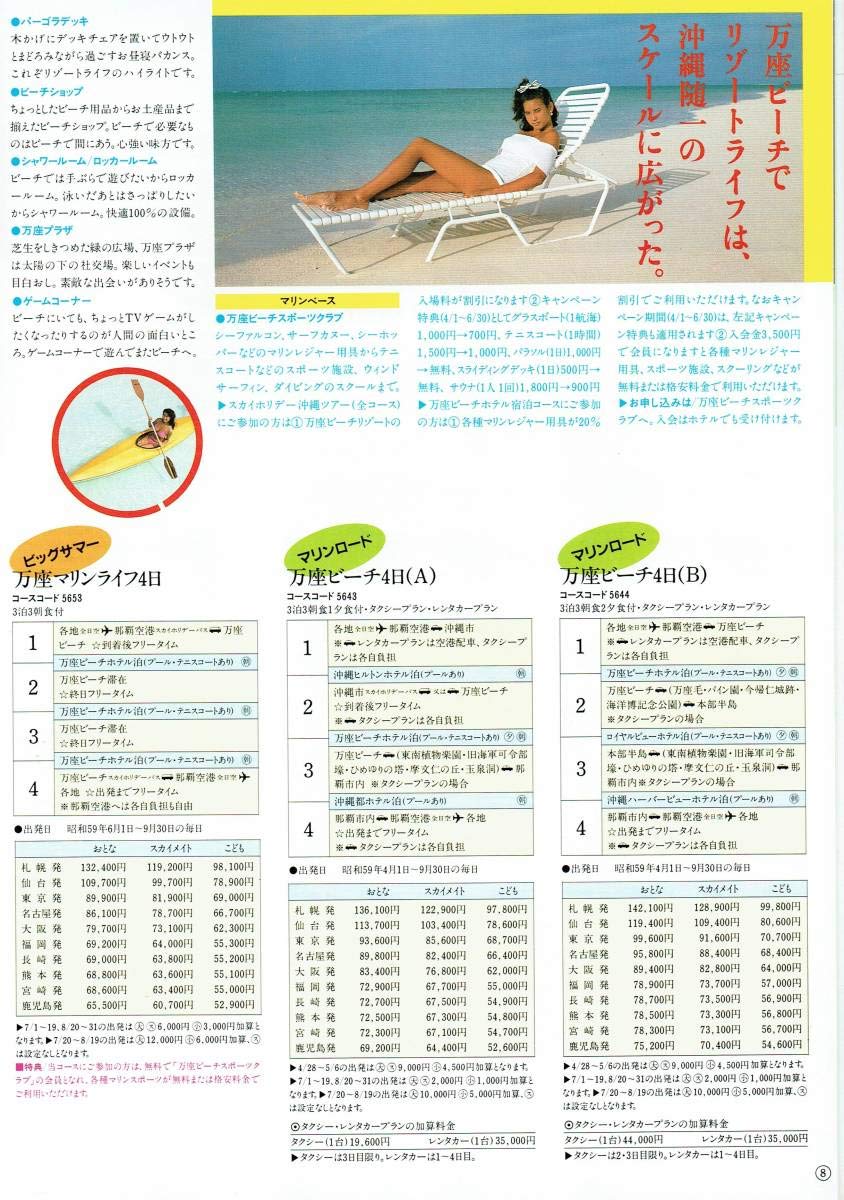 Amazon.co.jp: 84 全日空スカイホリデー沖縄パンフレット ミニヨン 白