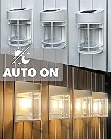 Vista 3 de Luces Solares de Valla, 8 Piezas de Luz de Cubierta Alimentadas por Energía Solar, Luces Solares Impermeables para Exteriores Decorativas