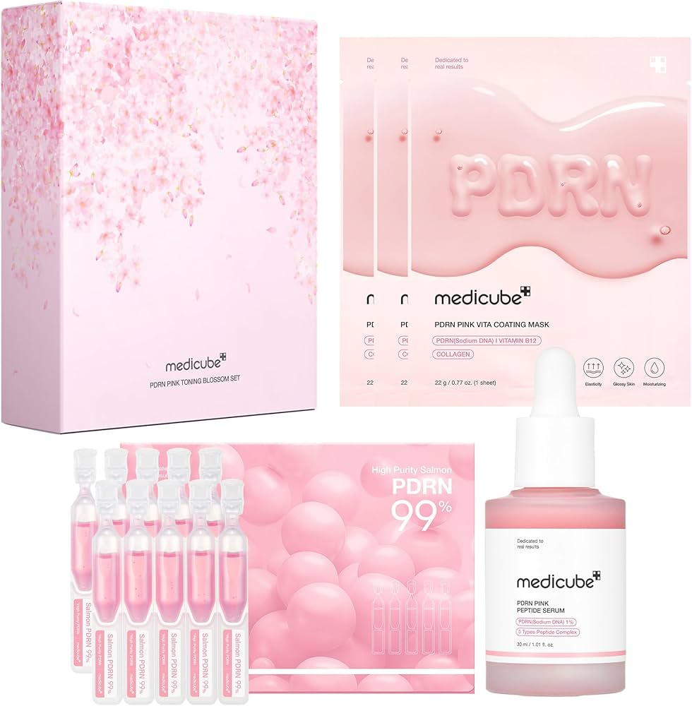medicube PDRN 99 スキンケアセット Amazon.com: medicube Pink PDRN Trio Gift Set for Glass Glow Skin