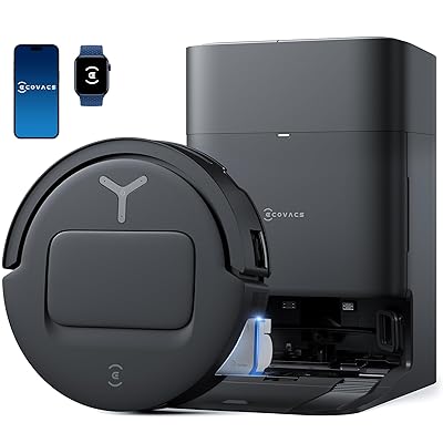 ECOVACS DEEBOT T80 Omni Robot Vacuum and Mop, 18,000Pa Suction, OZMO™ Roller Real-Time Mop Washing, Self-Emptying, Hot Air Drying, AI Navigation, Anti-Tangle Brush, for Pets, Carpets & Hard Floors