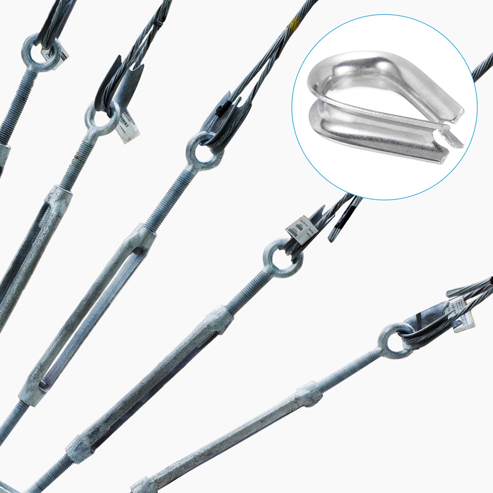 Spannschloss M12 X 125mm Haken - Haken DIN 1480 Verzinkt Seilspanner F Drahtsei Mutter M10 Verzinkt