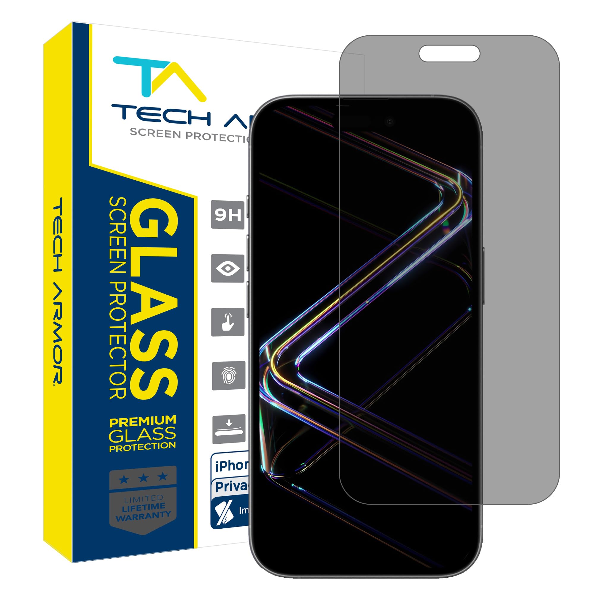Photo 1 of Tech Armor Privacy Glass for iPhone 17 Pro Screen Protector 1-Pack