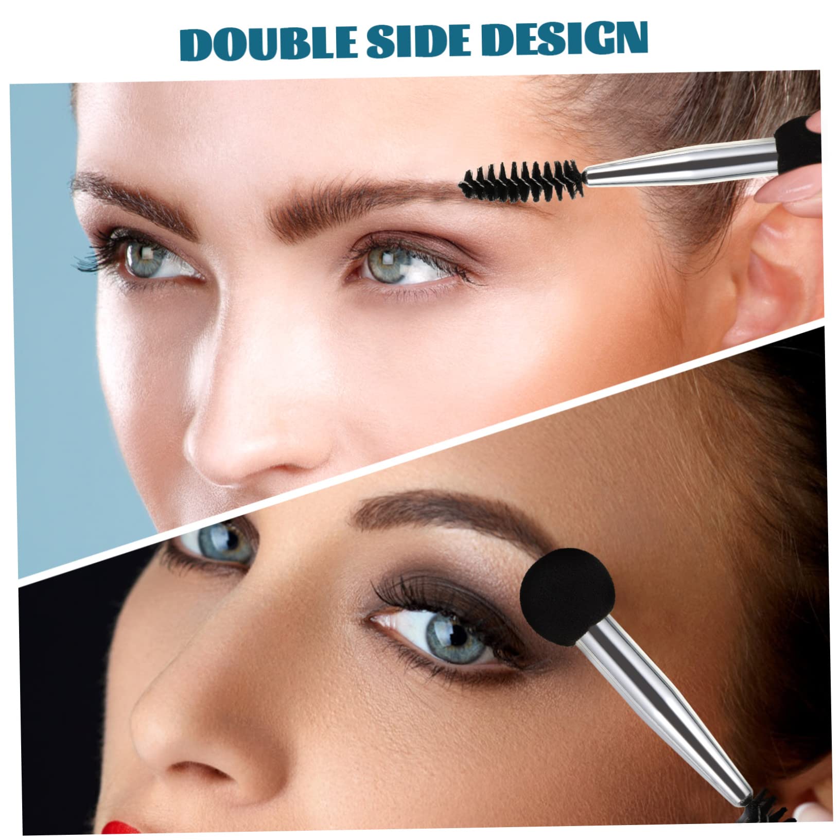 Healeved 30piezas Brochas De Maquillaje Doble Cara Para Ojos Aplicadores De Esponja Para Cejas y Pestañas Para Cosméticos Líquidos y Sólidos