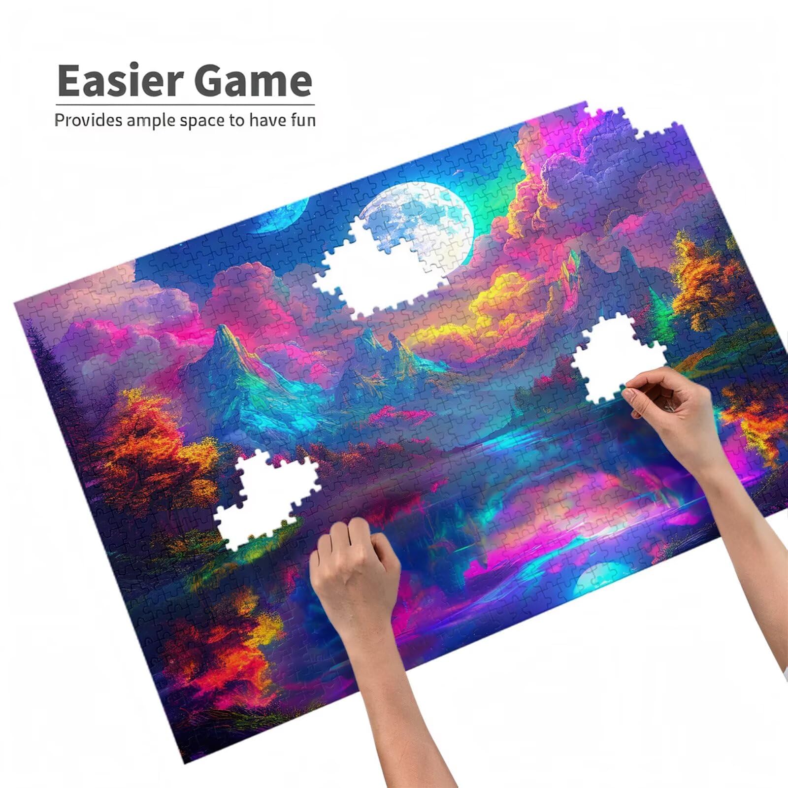 5000 sztuk puzzli dla dorosłych, kreatywne niemożliwe puzzle dla dorosłych początkujących, duża drewniana układanka z pudełkiem do przechowywania, prezenty dla kobiet mężczyzn, wystrój domu, motyw