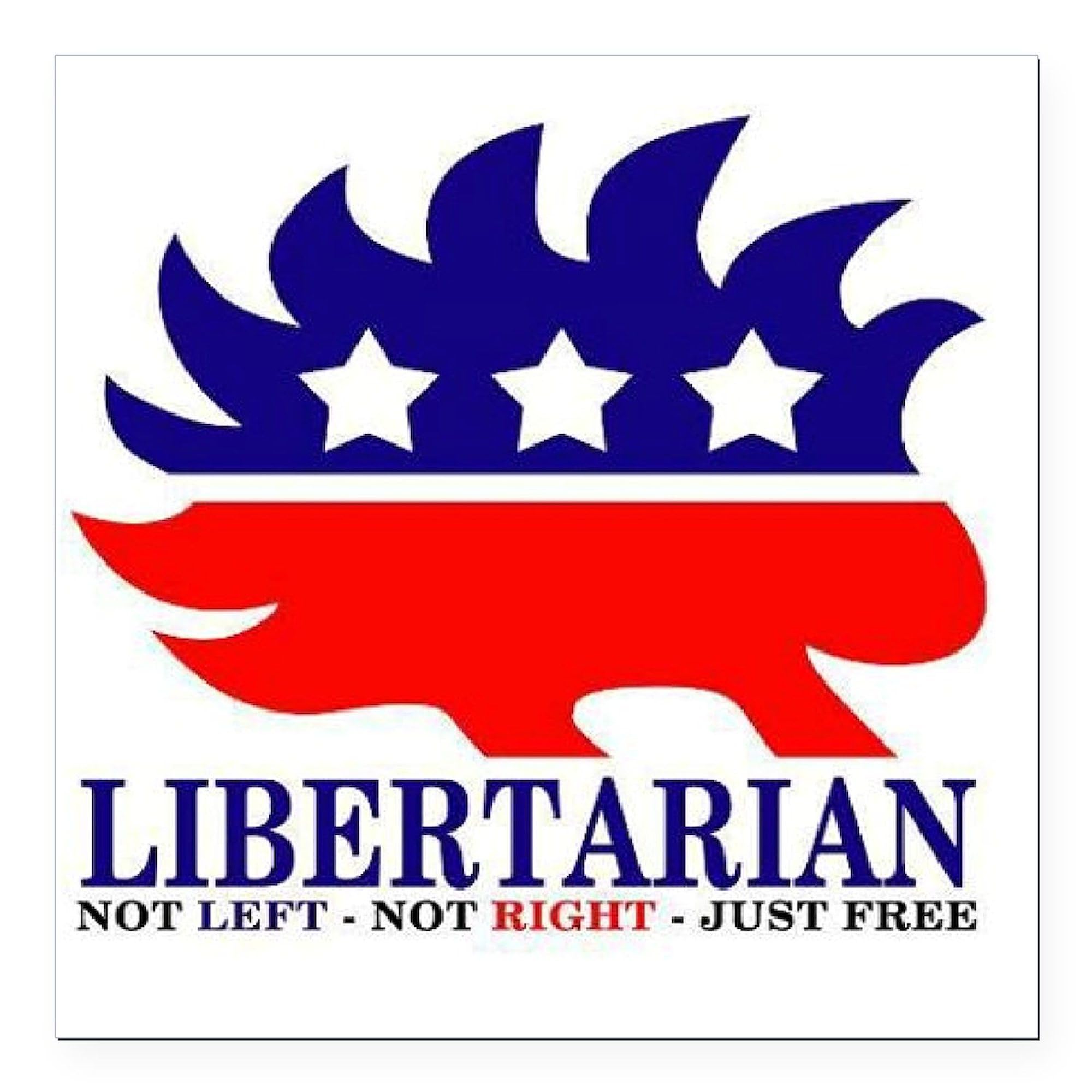 CafePress Libertarian Porcupine Square Car Magnet 3 X 3 Square Car Magnet, Magnetic Bumper Display