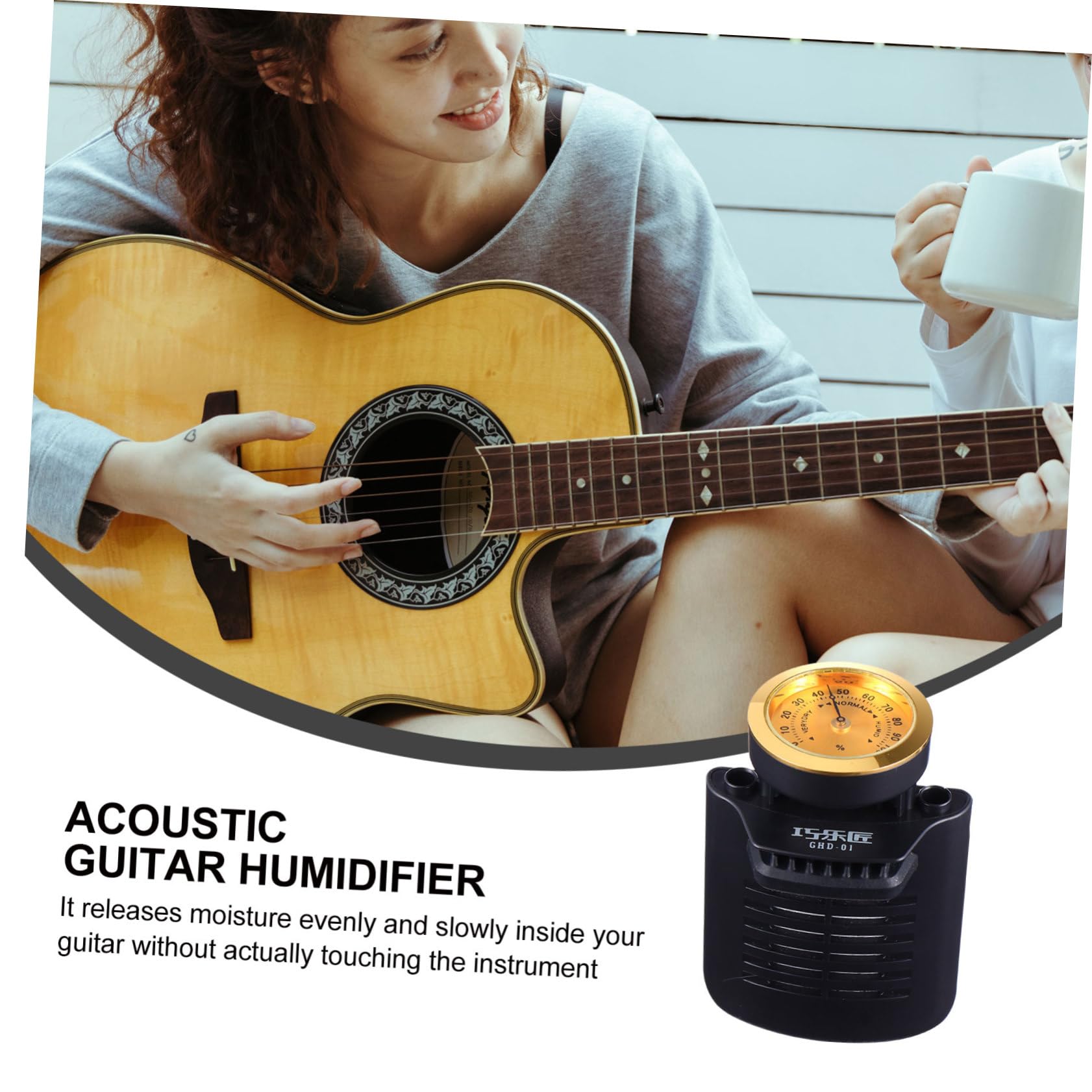ibasenice 2pièces Humidificateur Automatique Pour Guitare Acoustique Et Ukulélé Système De Contrôle Humidité Avec Indicateur Hygromètre Entretien Facile Et Matériaux Sûrs