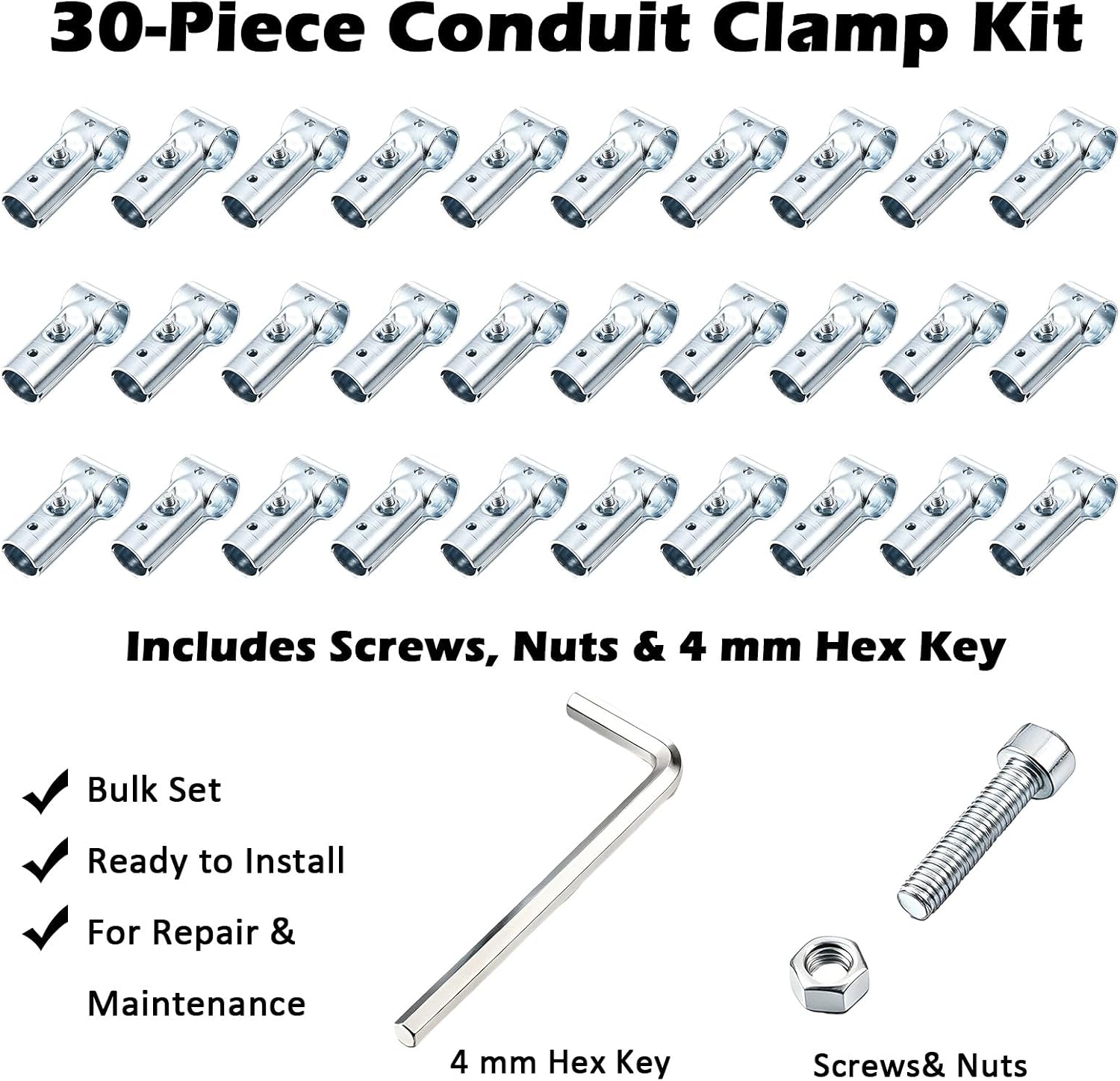 Shimeyao T Pipe Connectors Tee Clamps Fits 1/2" EMT Conduit