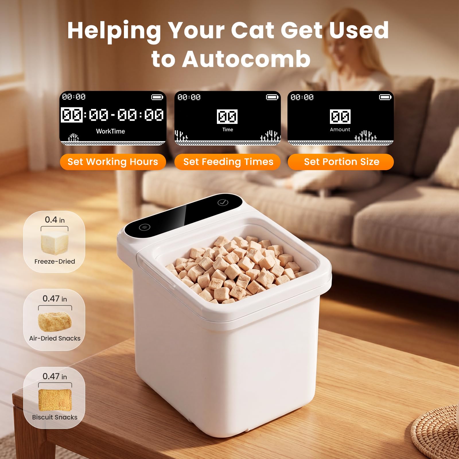 Cat Self Groomer Pro para control de bolas de pelo y alivio de la muda, cepillo de 360° respetuoso con la piel, herramienta quitapelos para mascotas, autolimpieza suave, recogida automática