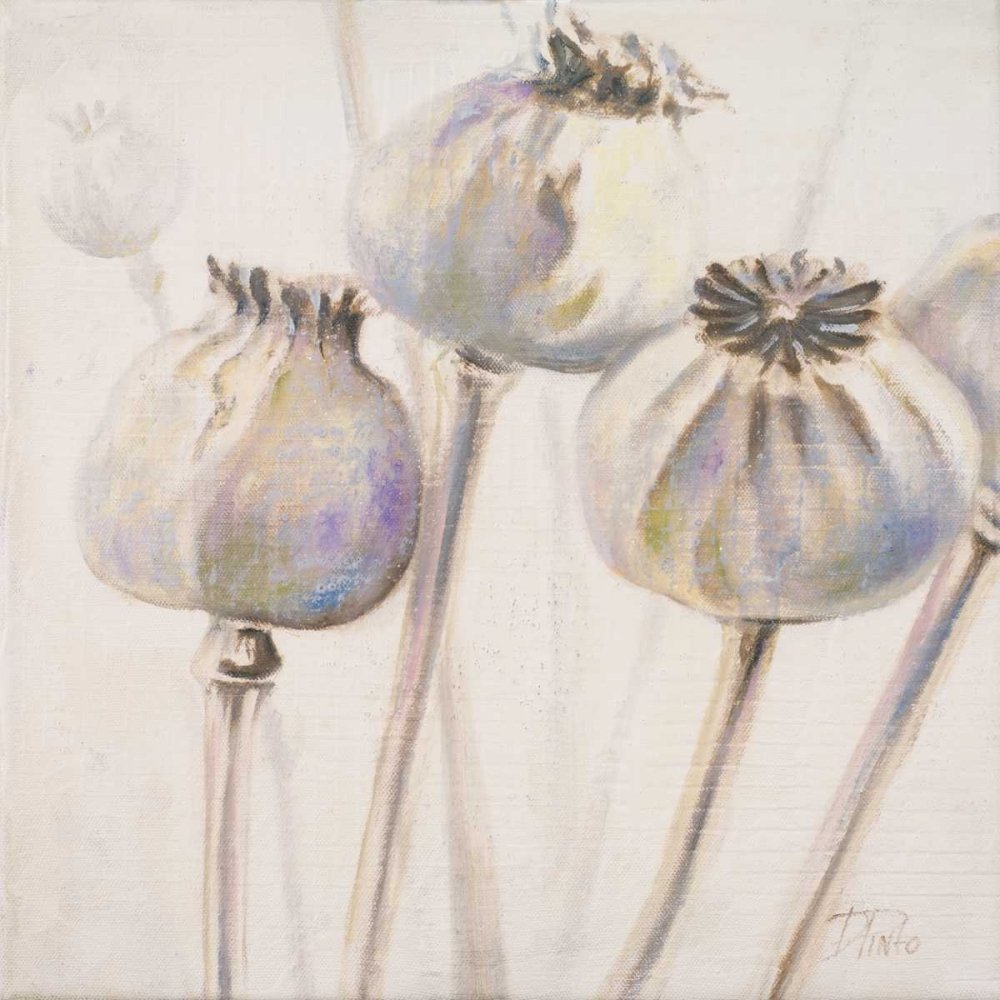 Toile tendue sur bois - Bars - Graines de coquelicot I Pinto Patricia - Image florale carrée - Graines de coquelicot blanches - Impression artistique 33_X_33_in