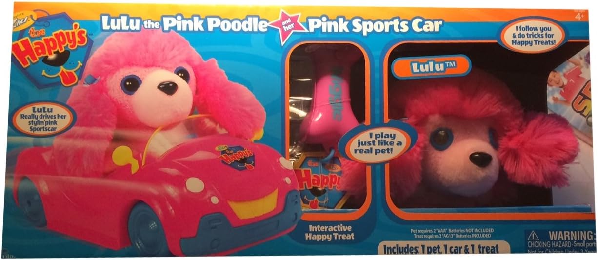 Zhu The Happys Lulu The Pink Poodle and Pink Sport Car Set