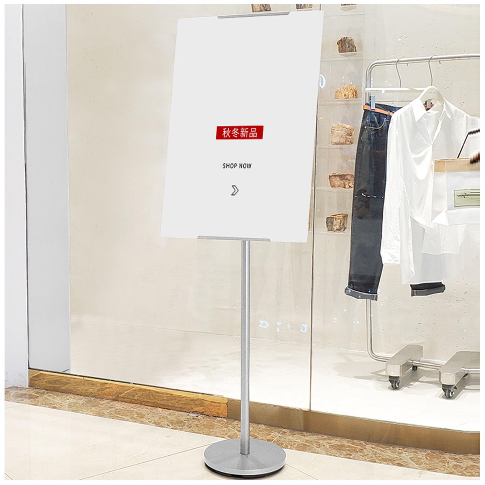 Soporte para Carteles de Suelo, Soporte para Carteles, Soporte para Carteles de Suelo Resistente, Soporte para Carteles con Pedestal Ajustable, Soporte de exhibición con rotación de 355 °