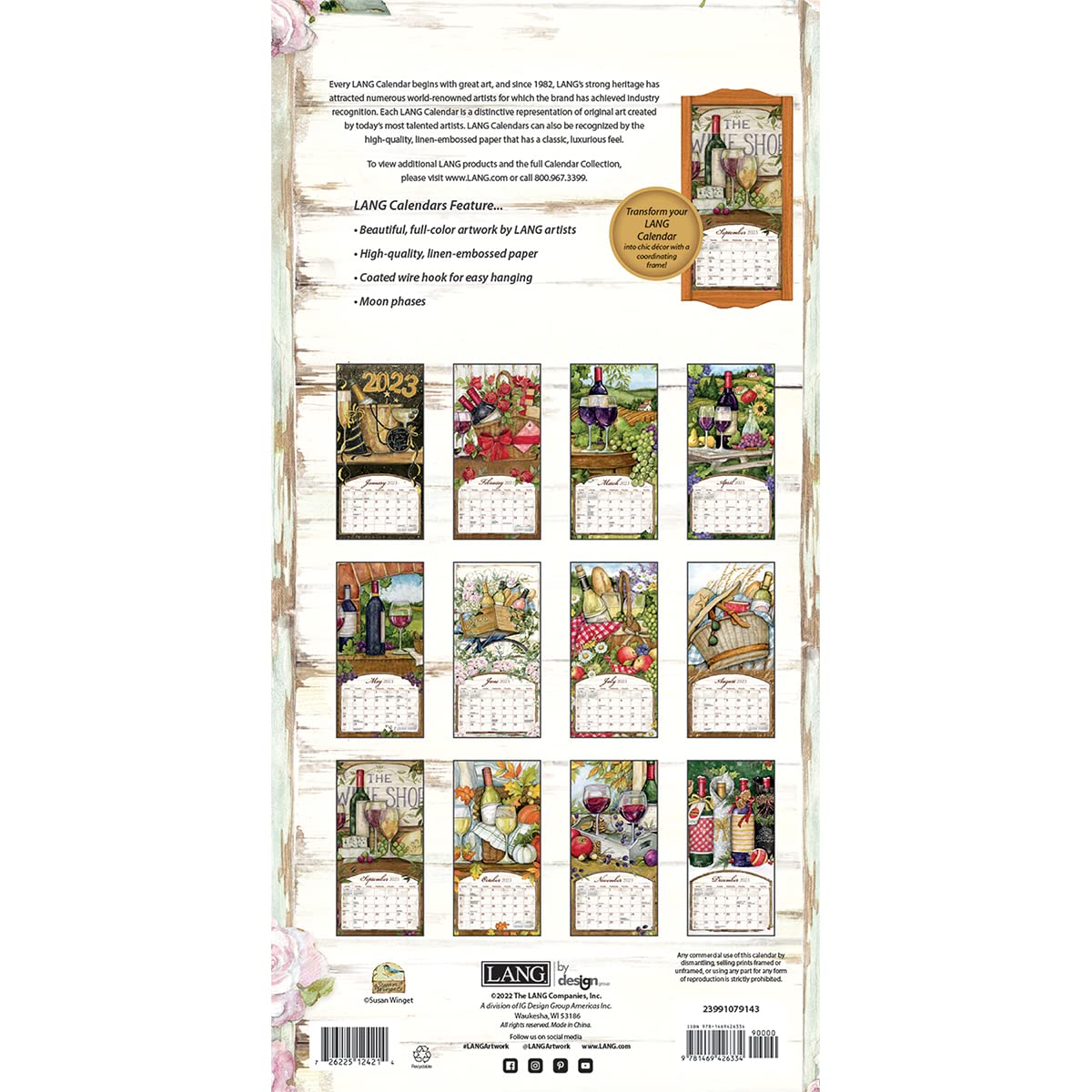 Lang Wine Country 2023 Vertical Wall Calendar (23991079143)