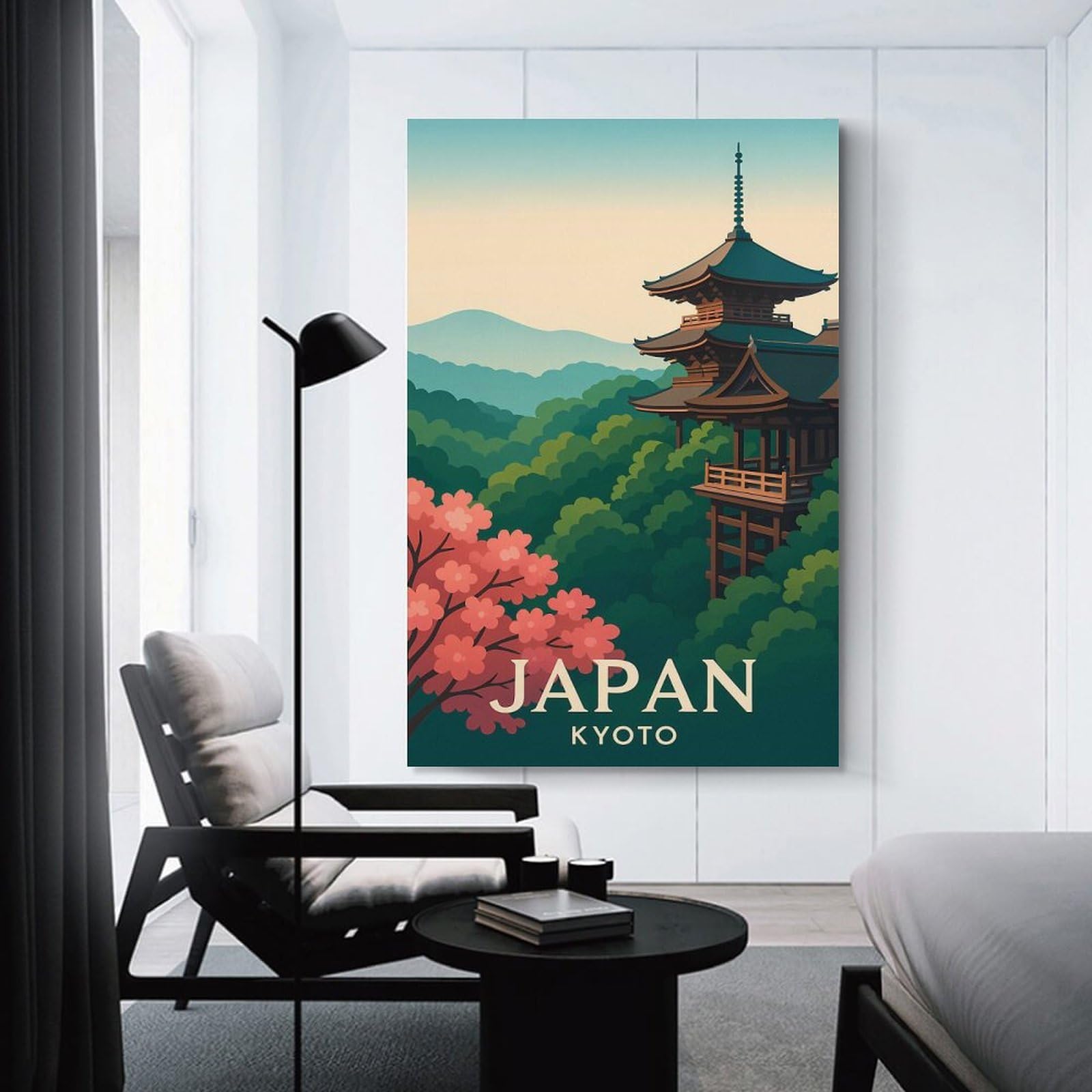 Junmoney Japan Kyoto Travel Home Decor Wall Art, 16x24inch(40x60cm), for New Homes, Bedrooms Or Workspaces, Gift Idea for Housewarming And Birthdays