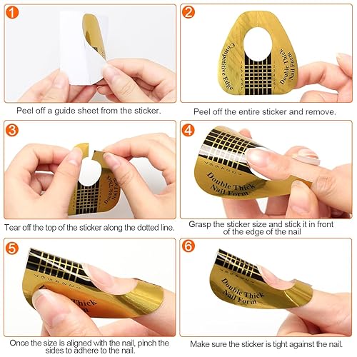 Miniatura 3 de Ahier Formas de uñas 200 formas de uñas acrílicas puntas de extensión de uñas de herradura dorada formas de uñas para uñas acrílicas uñas