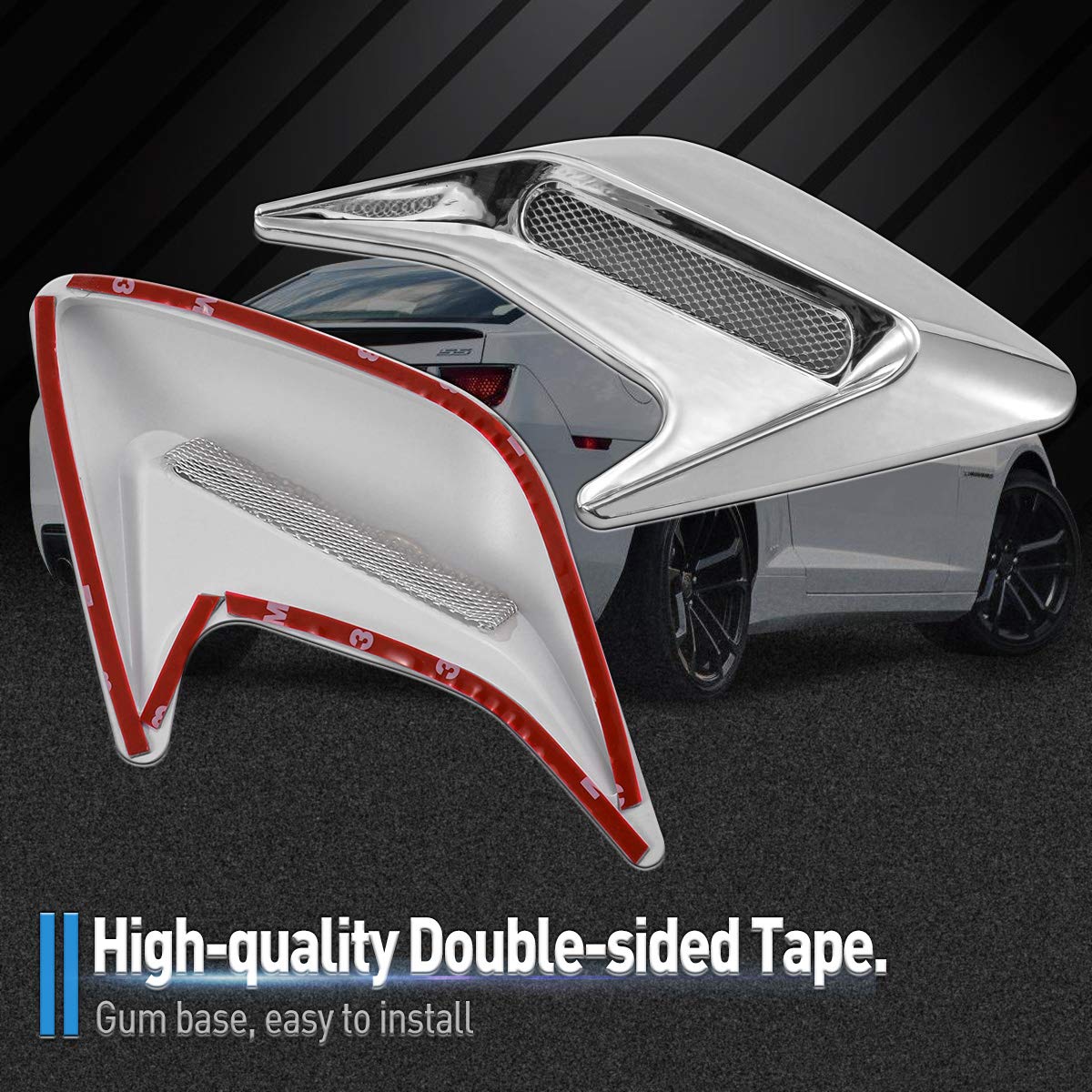 JNNJ 2Pcs Car Laterale Vent Vent Cover Trim, Universale Griglia Laterale Per Flusso D'Aria Per Auto, Rivestimento Di Prese D'Aria Laterali Decorative, Universali Car Styling Accessori(Fibra-Carbonio