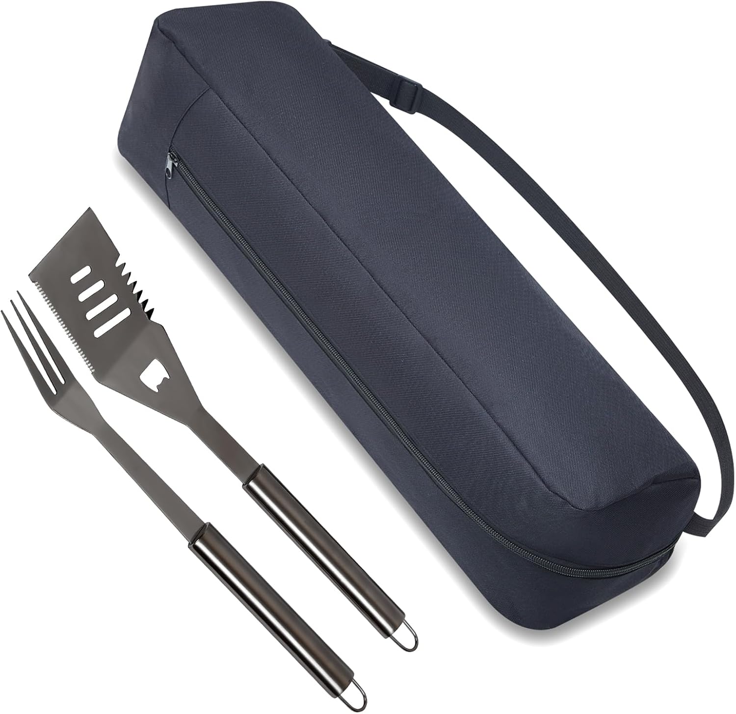 Amylove 1 Pc Grill Tool Storage Bags BBQ Utensil Grilling Bags Oxford Cloth Barbecue Holder Pouch Foldable Hardware Grilling Accessory Grill Storage Bags for Outdoor Camping Picnic Trip, Black