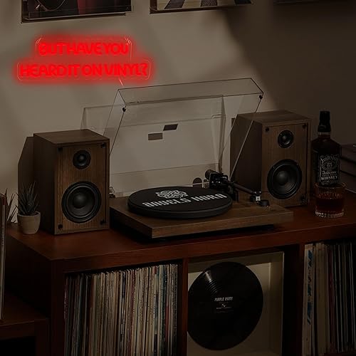 Miniatura 3 de Letrero de neón LED de música retro para decoración de pared, letras rojas de vinilo para decoración de sala de música, grabación de sala de estar,