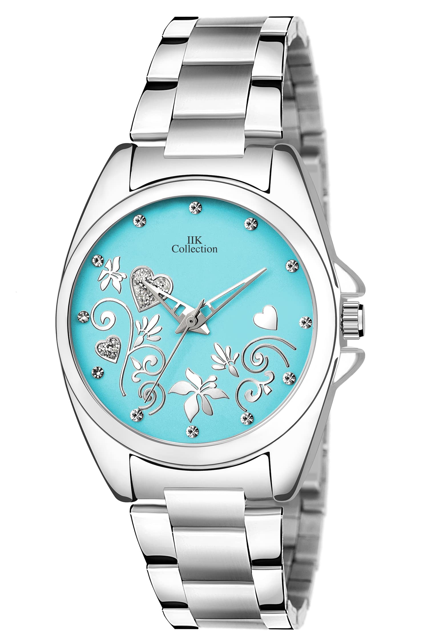 IIK COLLECTION Watches for Women Elegant Analog Round Studded Dial with Stainless Steel Bracelet Chain Strap Girls & Womens Wrist Watch (B09WJ6PKWS) Amazon Price History, Amazon Price Tracker
