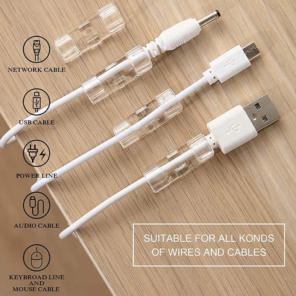 Zerolex Cable Management Clips, Self Adhesive, 60 Pieces, Wire Organizers for TV, PC, Laptop, Ethernet Cable 2