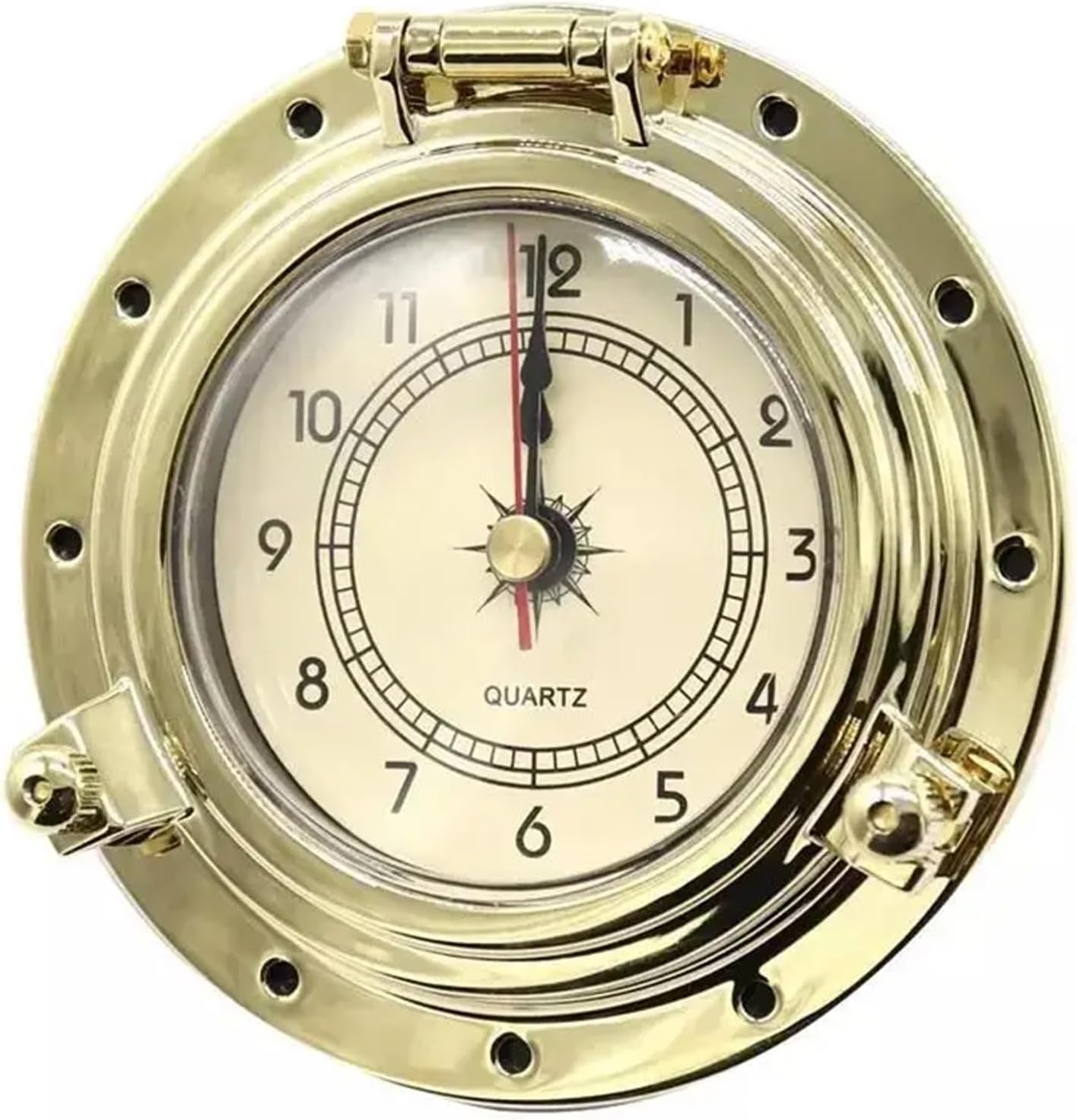 Vintage Handmade Roman Brass Weather Station Set - Quartz Clock, Hygrometer & Barometer for Home, Auto, Yacht Marine Decor (3 pcs in 1set)