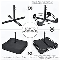 Vista 9 de Tangkula Sombrilla de patio de doble cara, sombrilla de mesa doble extragrande con manivela, base de paraguas, seguro de seguridad, ventilación