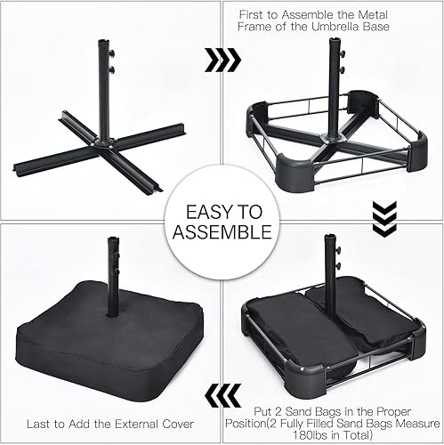 Miniatura 9 de Tangkula Sombrilla de patio de doble cara de 15 pies con base, sombrilla de mercado extragrande con sistema de manivela, sombrilla doble para