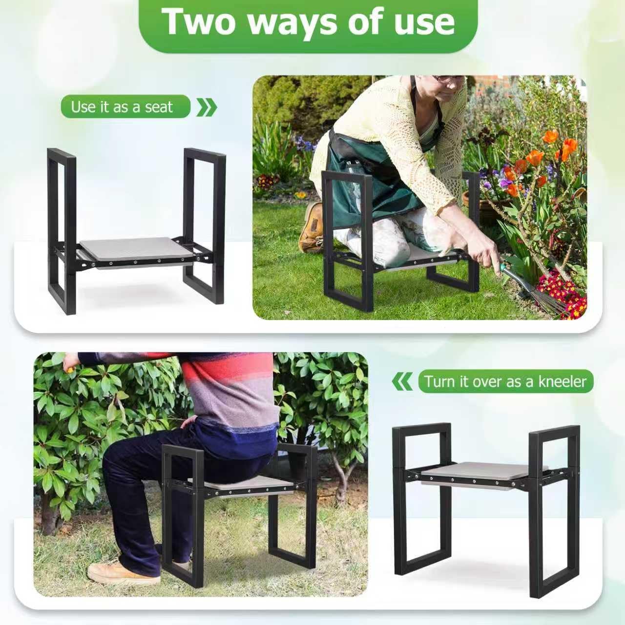 Garden Kneeler and Seat,Heavy Duty Foldable Kneeling Chair with Handle,Comfortable Wide 12" Garden Kneeling Pad, Gardening Gifts for Seniors Outdoor Planting, Camping, Fishing