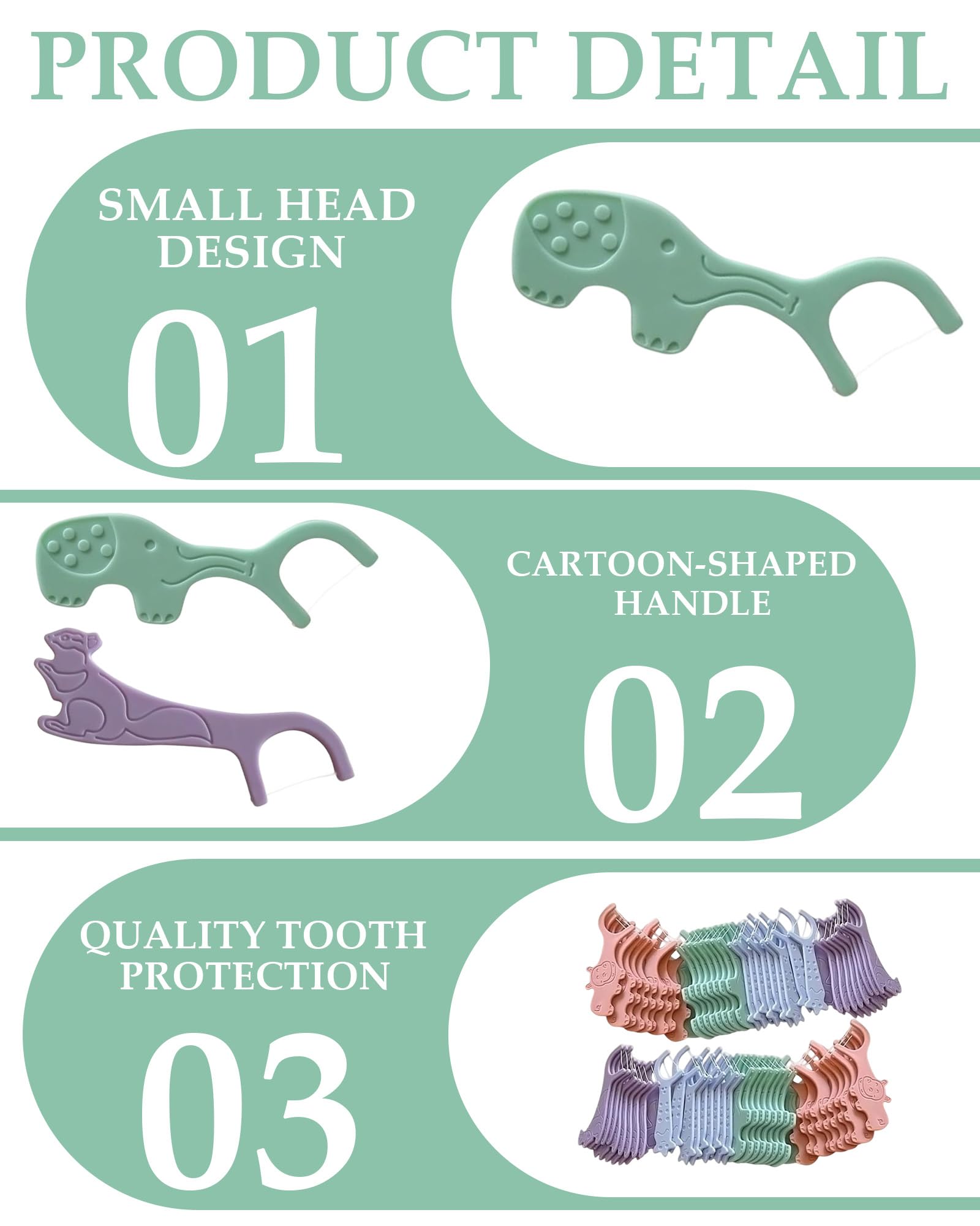 Confezione Da 80, Filo Interdentale Bambino, Resistente All'usura, Archetti Filo Interdentale, Inodore, Infrangibile, Adatto Per Spazi Stretti Tra I Denti, Con Impugnatura Adatta ai Bambini