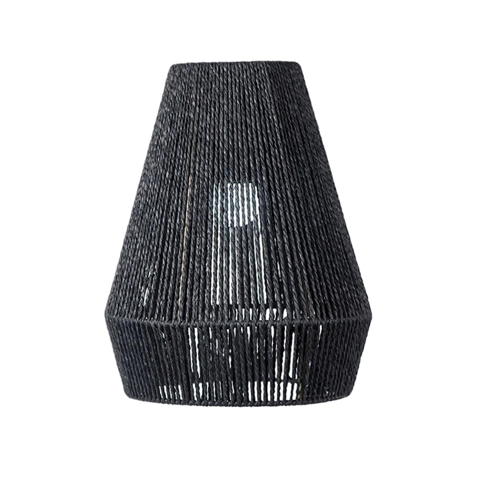 Luxemetals Black Woven Rattan Pendant Light Shade For Kitchen, Dining Room, And Hallway(Black)