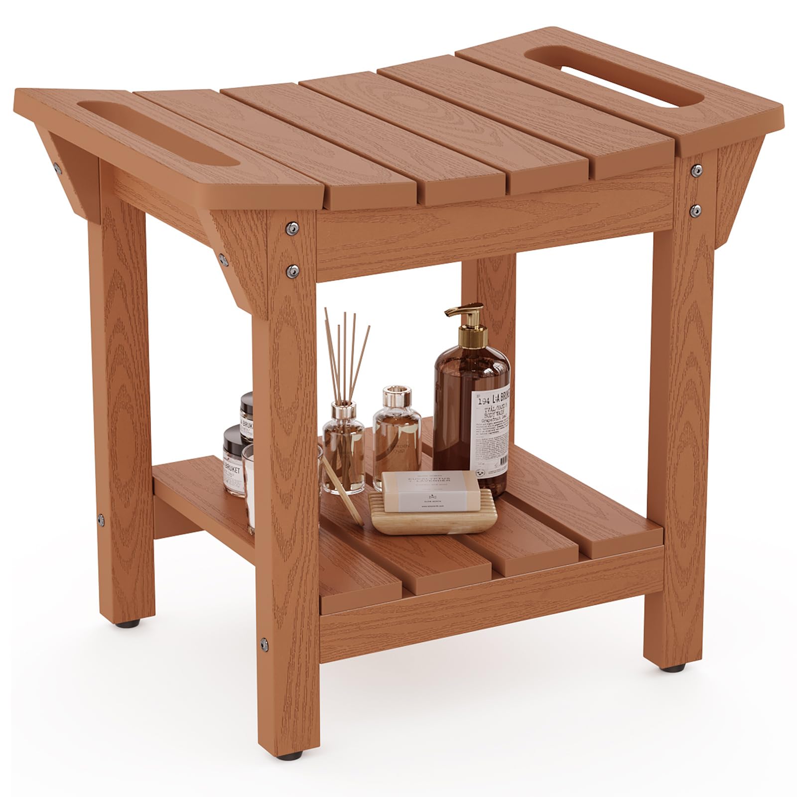 LAHAAP Waterproof Poly Lumber Shower Bench
