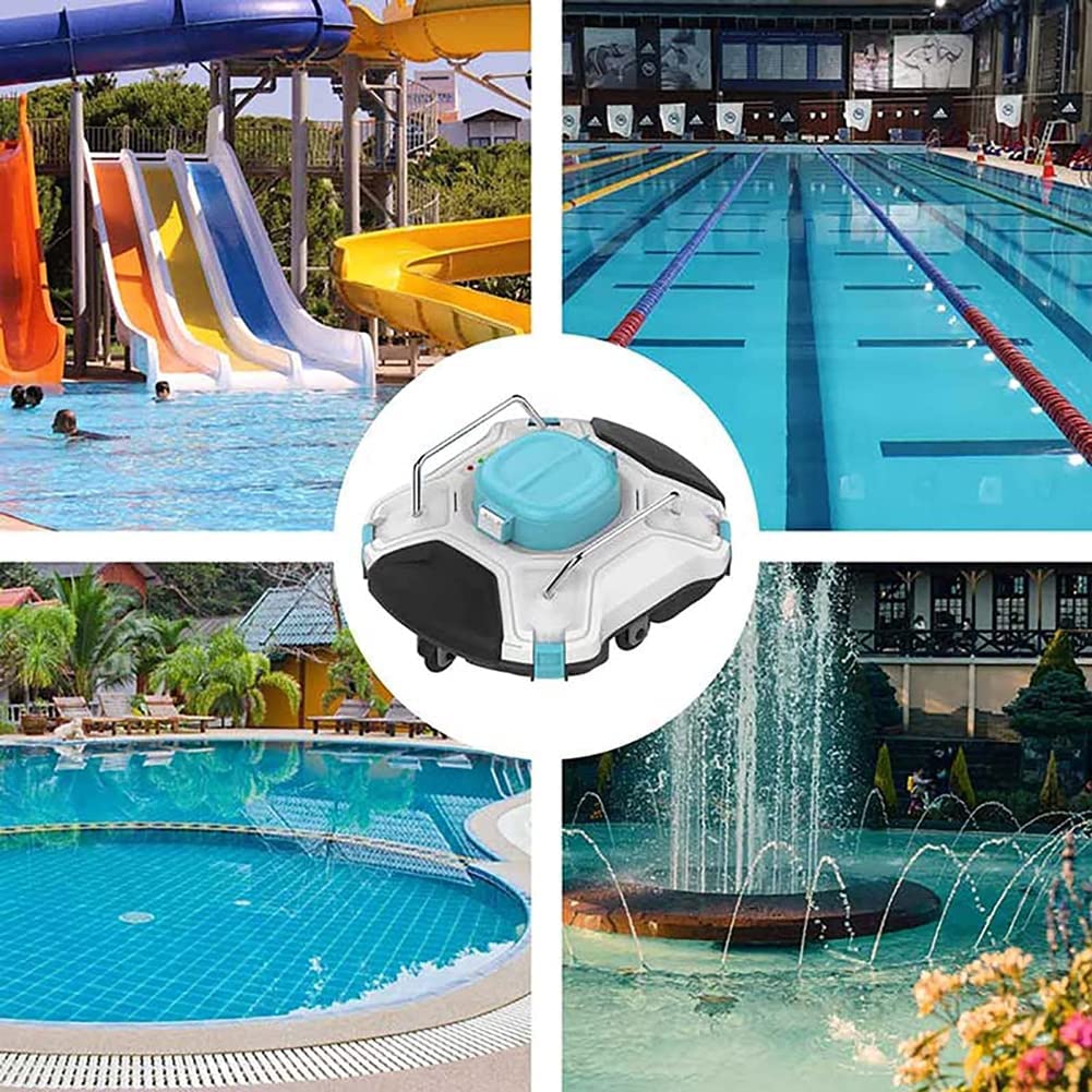 YUNYN Aspirateur de Piscine Automatique, Robot Nettoyeur de Piscine électrique, Robot Nettoyeur de Piscine avec Navigation Intelligente et Filtre à Chargement par Le Haut idéal pour Tous Les Types