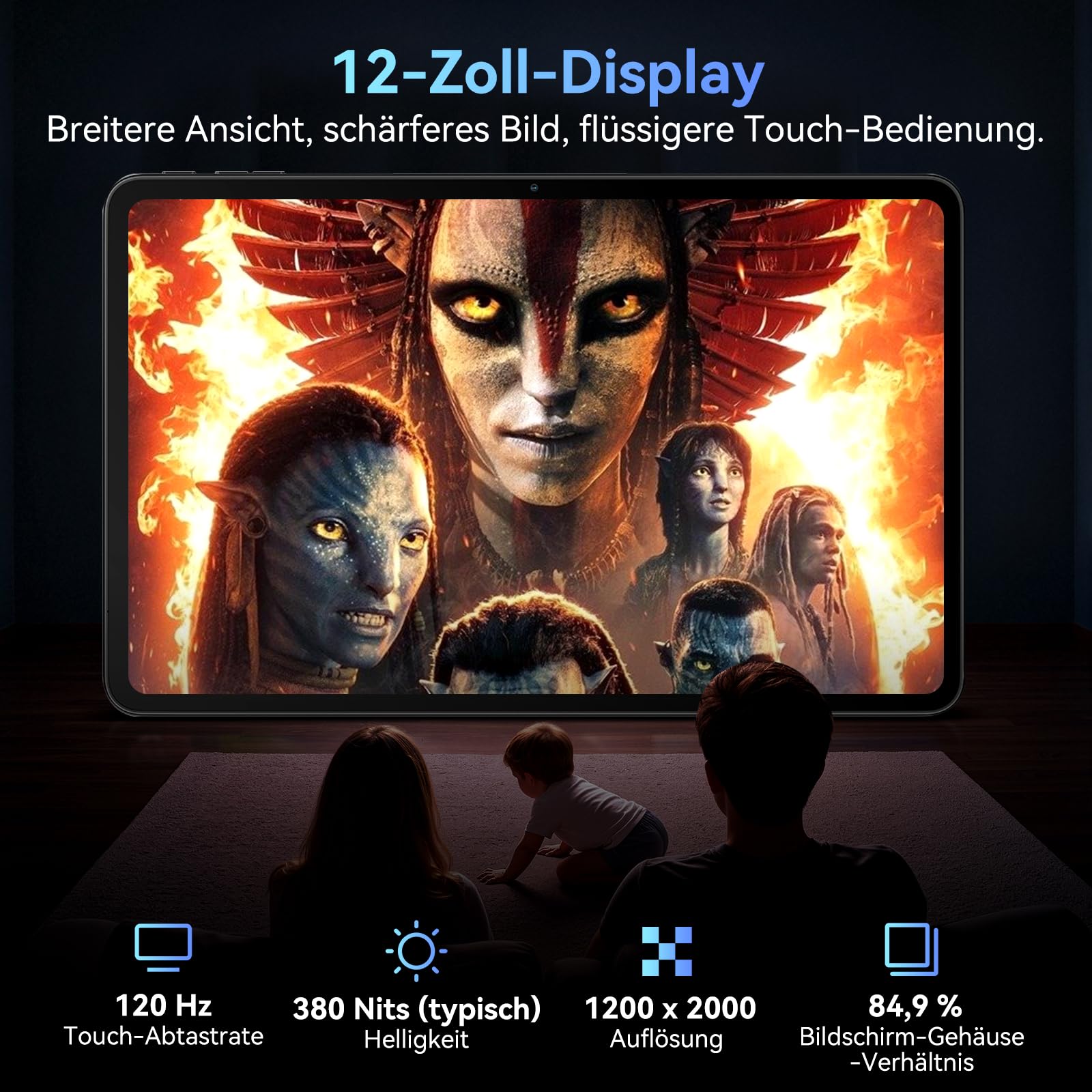 N90 Tablet Android 16,12 Zoll Tablet mit Tastatur,4G LTE mit SIM Card Slot | Octa-Core Gaming Tablets,24GB RAM+128GB ROM,Gemini AI/9000 mAh/Widevine L1/GPS/Face ID/Stift/Maus,4 Jahre Garantie