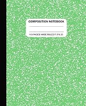 Green Composition Notebook Wide Ruled: Marble Composition Notebook Wide Rule for kids, Teens, Office & School Supplies