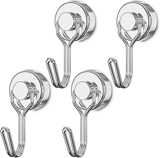 Tohoer Magnetic Hooks, Neodymium Magnet Hook Heavy Duty 30LBS with Rust Proof for Cruise Essentials, Indoor Outdoor Hangers Hanging, Refrigerator, Fridge, Grill, Tools, Kitchen, Key Holders, Storage