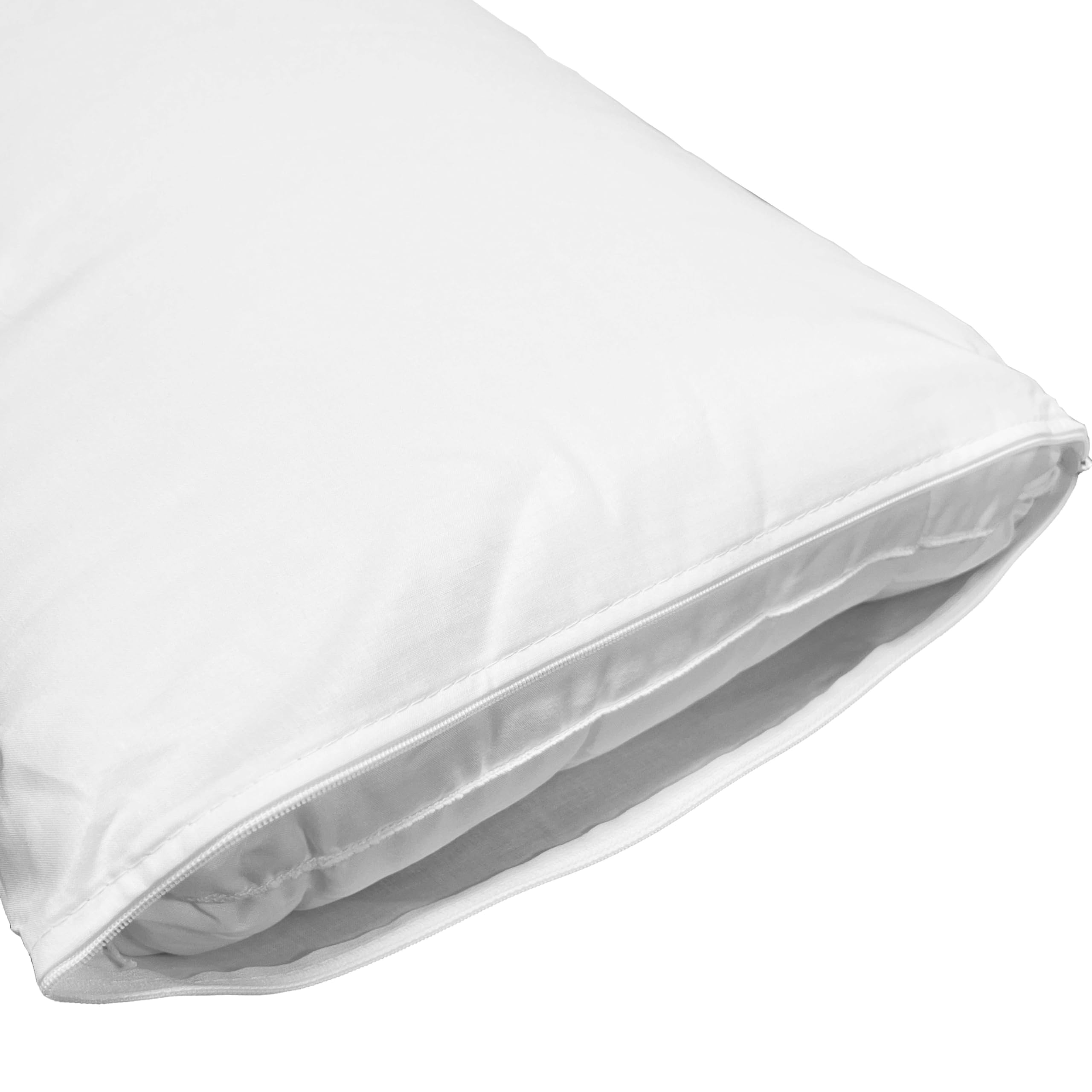 Almohada Peque Moshy 90 Cm Blanca Con Doble Funda 100% Algódon Y 100 Algodon Y 100 Poliester De Microfibra