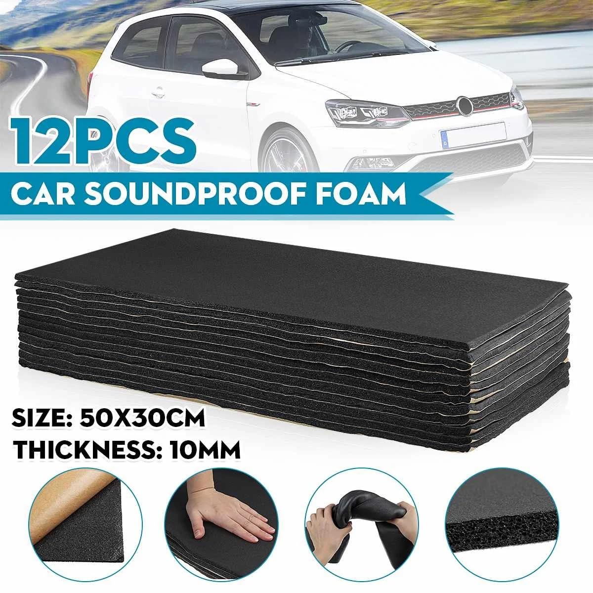 Insonorizzazione Auto 12PCS 30x50cm 10mm Auto fonoassorbente a Prova di Rumore Isolamento del Cofano Adesivo fonoassorbente Accessori Auto Insonorizzante Auto